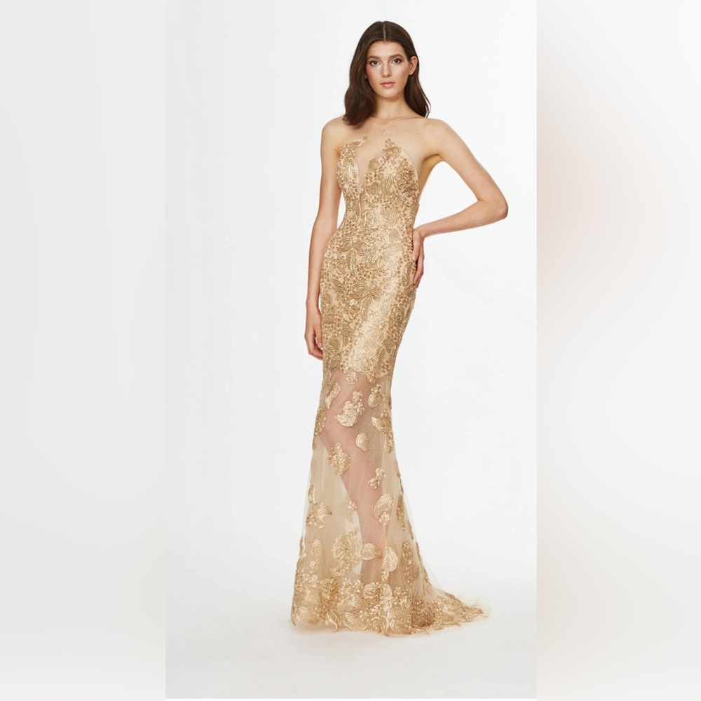 Gold gown size 8 by Angela & Alison